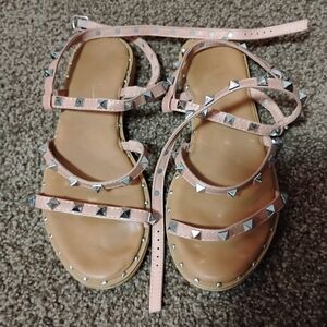 Nicole Miller Pink Studded Sandals